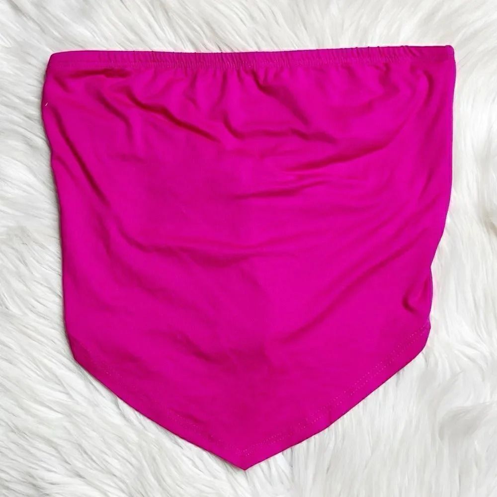 GAZE Handkerchief Style Tube Top Hot Pink Size small